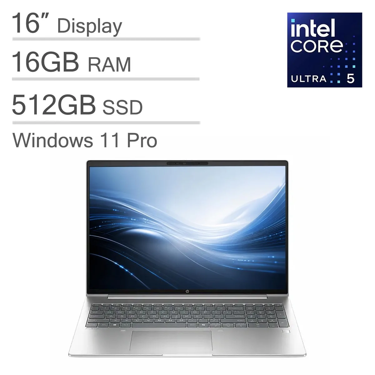 HP HP ProBook 4 G1i business laptop, 16" WUXGA, Core Ultra 5 225U, 16GB DDR5, 512GB NVMe — Produktfoto