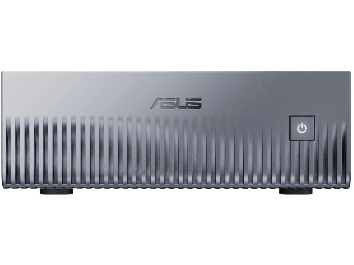Compact grey metal desktop AI supercomputer with dual fans