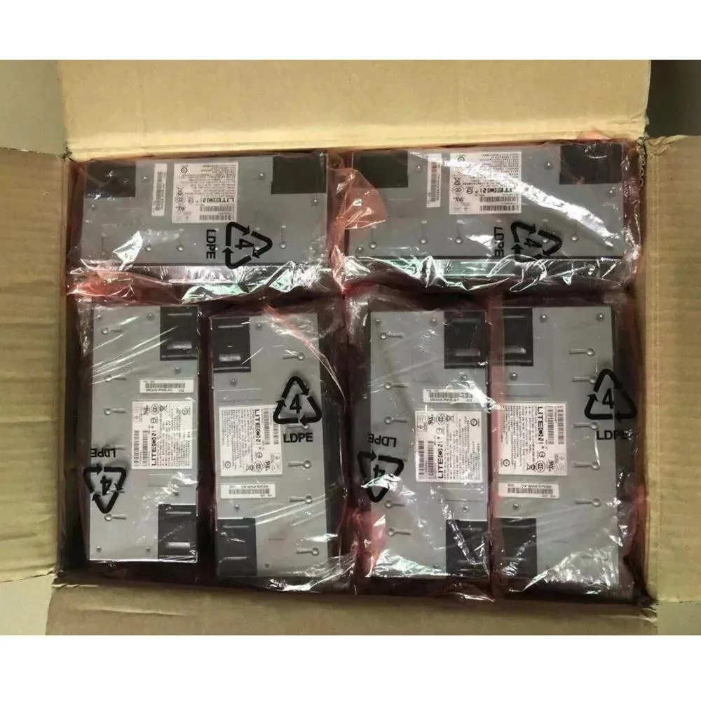 Rectangular silver ATX power supply unit with label showing model ME34X-PWR-AC 3400E 3400EG 80W