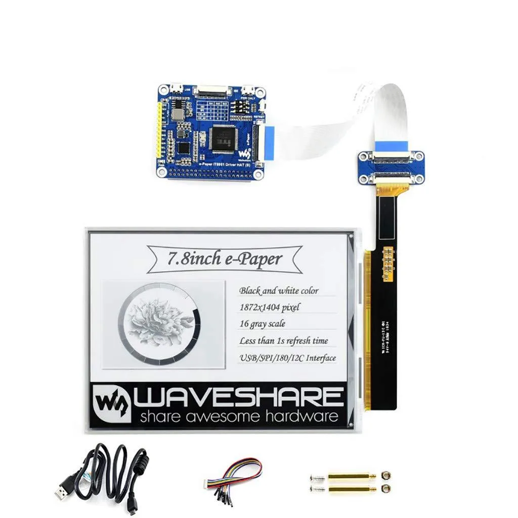 LORDWORLD LORDWORLD 7.8inch E-Ink Display HAT 1872×1404 IT8951 development board — foto produk