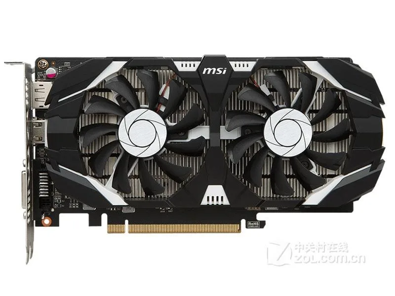 MSI GTX 1050 Cyclone graphics card dual-fan cooler black finish