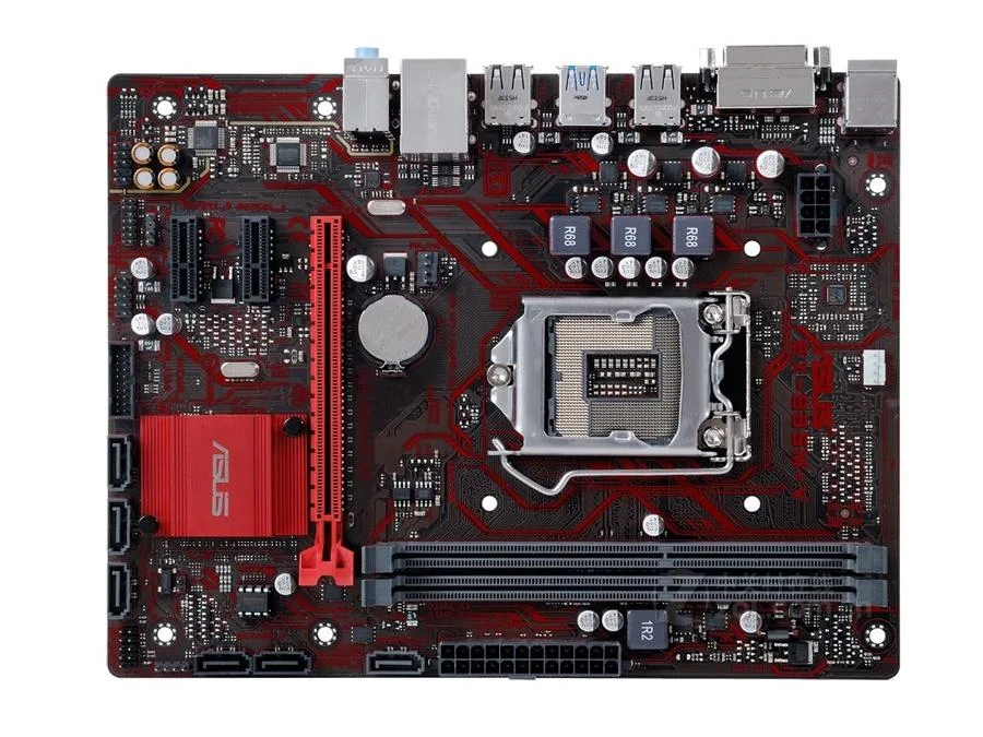 Green Micro ATX motherboard with silver LGA 1150 socket and black DDR3 slots