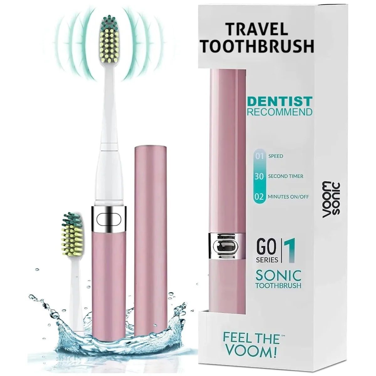 Waterpik Voom Sonic Go 1 Series VM-20700 Electric Toothbrush Metallic Rose — product photo