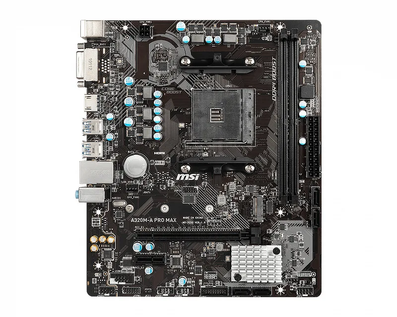 MSI MSI A320M-A PRO MAX AMD motherboard AM4 DDR4 Micro ATX — product photo