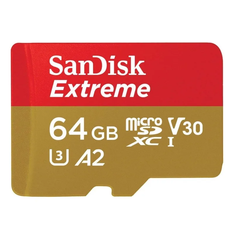 SanDisk SanDisk Extreme 64GB microSDXC V30 A2 UHS-I/U3 CL10 with Adapter — תמונת המוצר