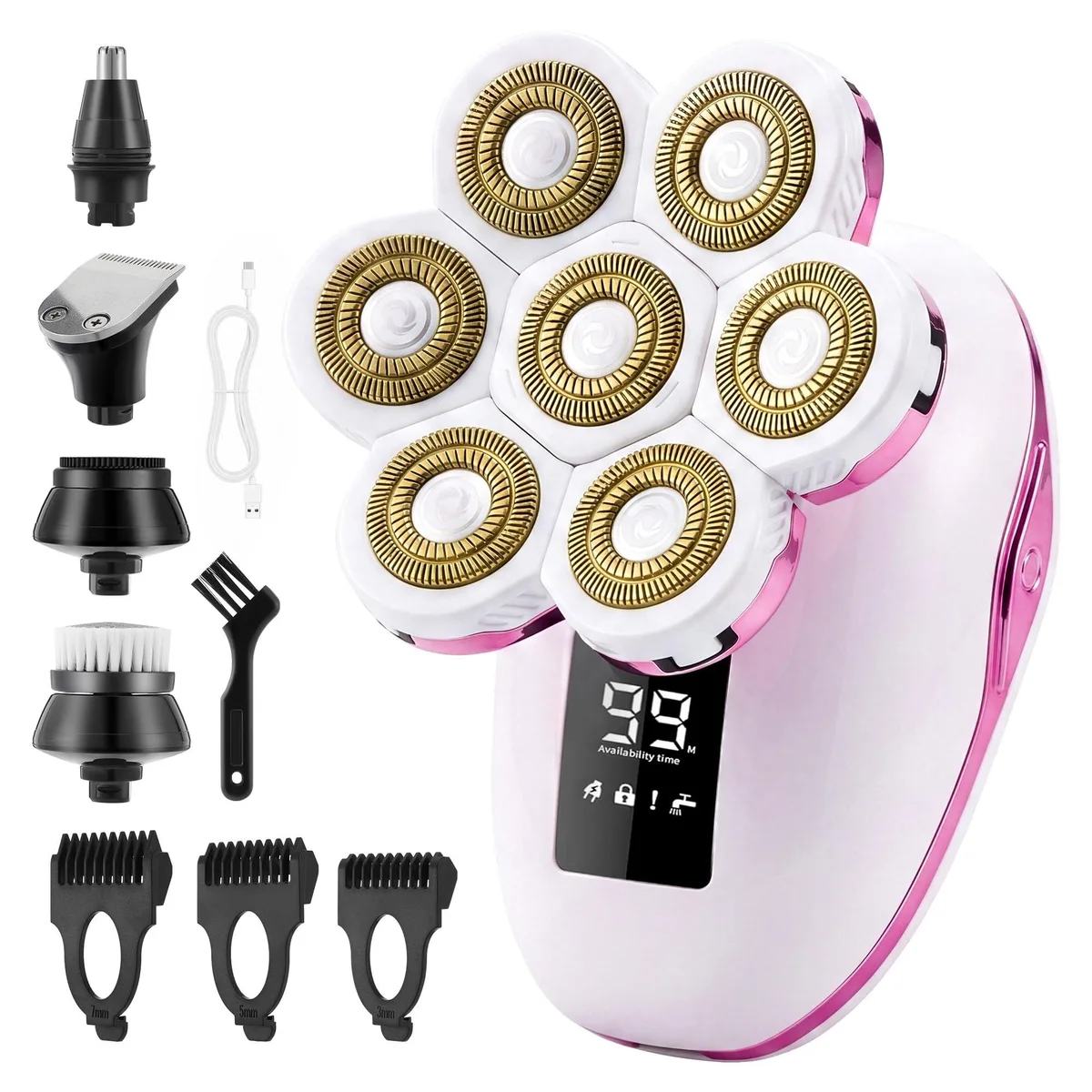 Psmicor 7D 5-in-1 Shaver White LCD 60min — product photo
