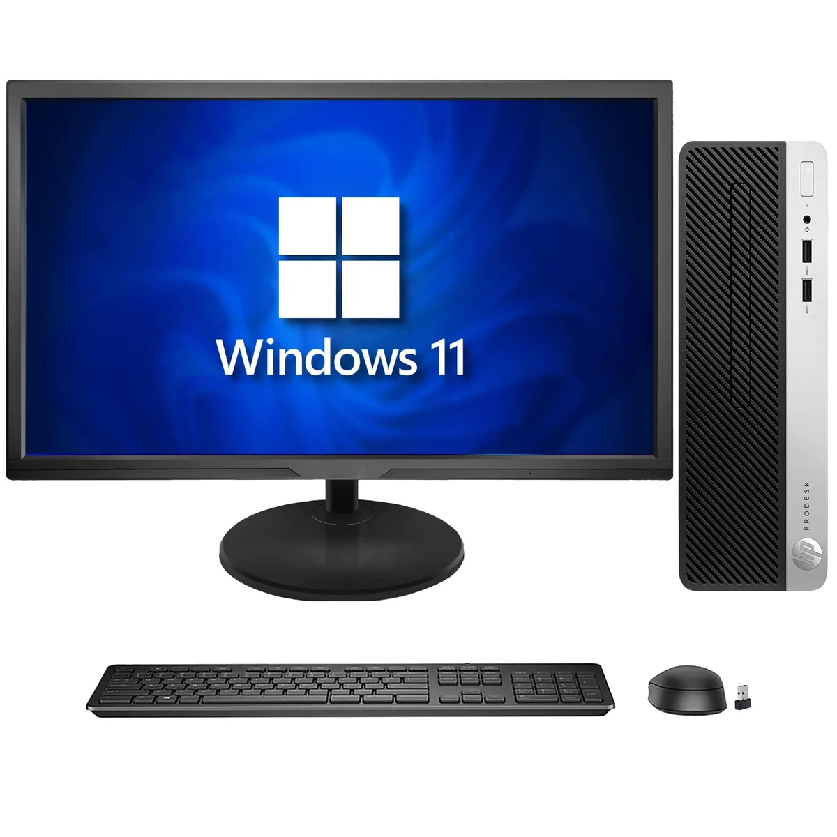 HP HP ProDesk 400 G5 SFF Desktop PC Core i3-8100 8GB 512GB SSD 22" Monitor Windows 11 Pro — photo du produit