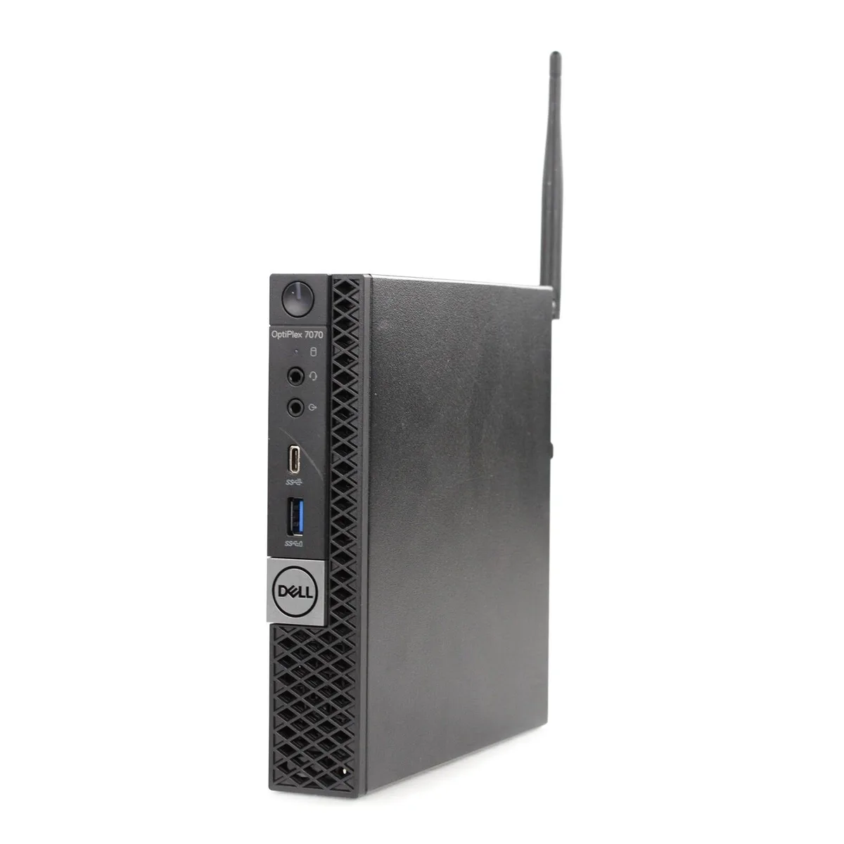 Small black mini desktop PC, ultra-slim form factor