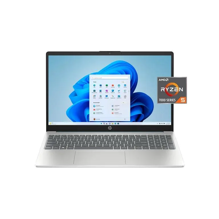 Moonlight Blue HP 15.6 inch laptop with narrow bezels and matte finish