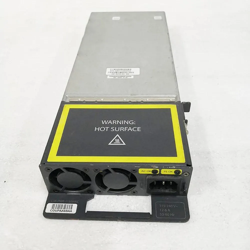 KHACHIMO 1150W ATX power supply unit, silver metal casing with ventilation grille and rear connector panel