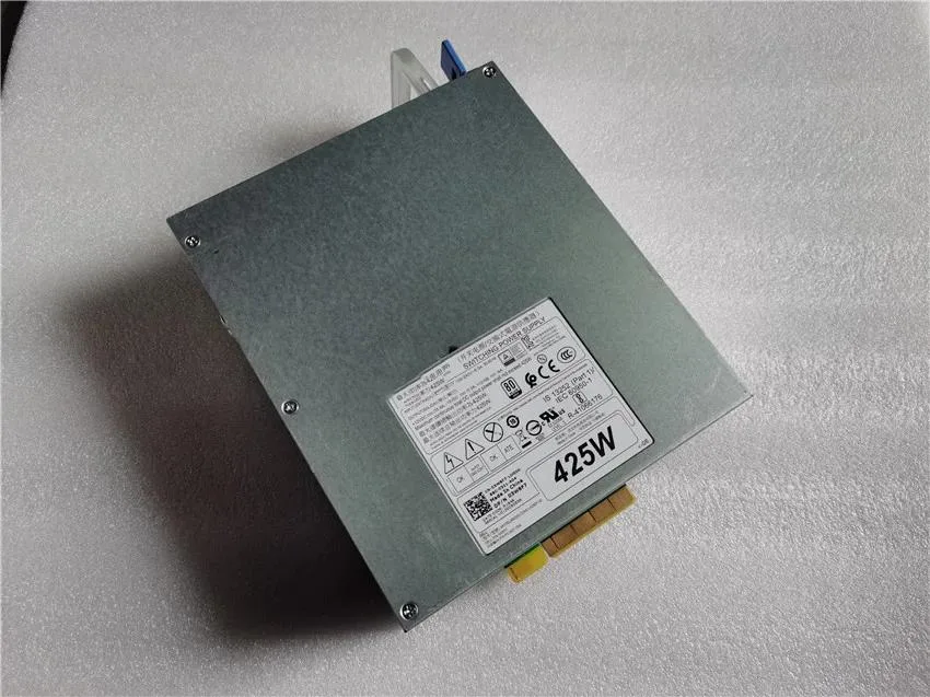 Rectangular metal ATX power supply unit with label showing 425W D425EF-03