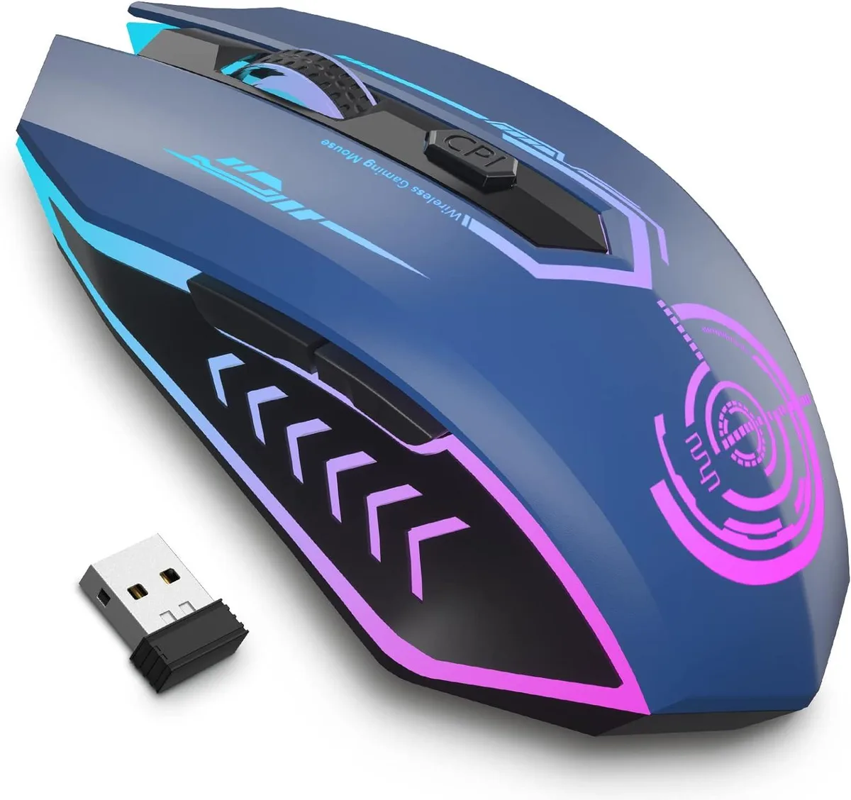 BFKK BFKK Wireless Gaming Mouse 10000 DPI 2.4GHz Blue — Produktfoto