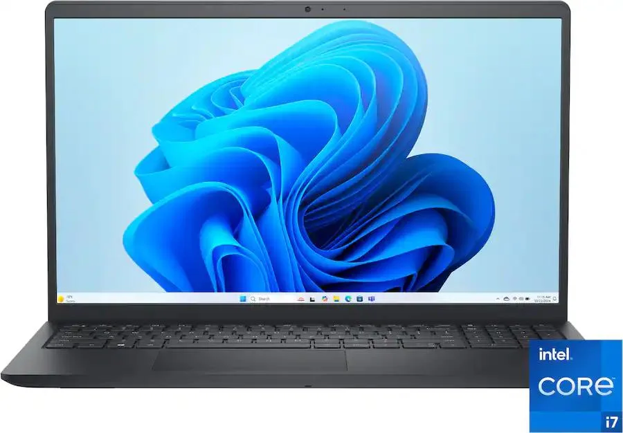 Black 15.6 inch touchscreen laptop with numeric keypad