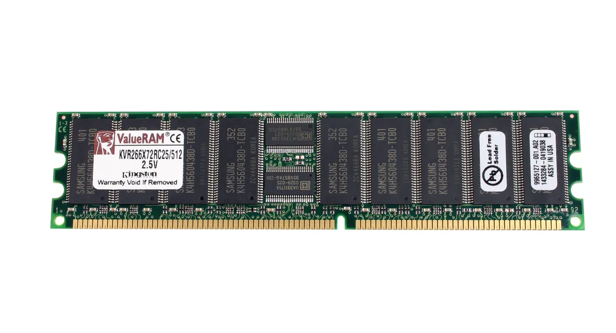 Kingston Technology Corp. Kingston Technology Corp. KVR266X72RC25/512 512MB DDR 266 ECC Registered server RAM — photo du produit