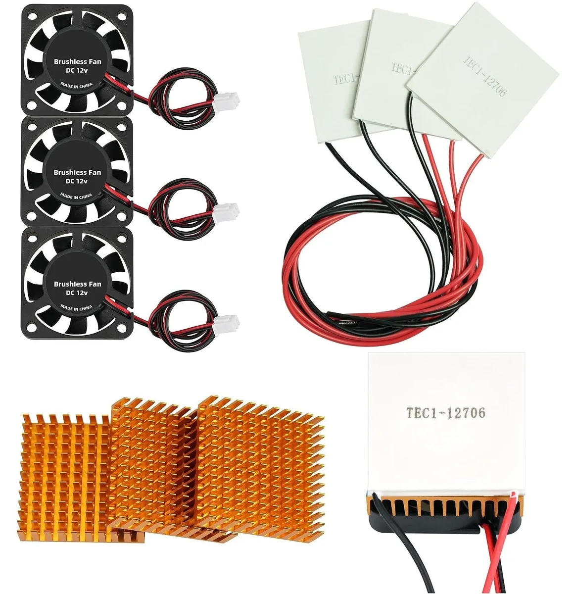 MCDODO MCDODO TEC1-12706 Peltier Cooler Kit 3 Sets 12V 6A 40mm — product photo