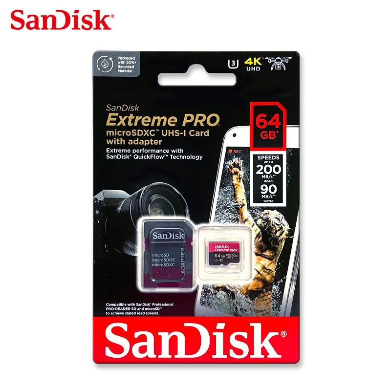 SanDisk SanDisk Extreme PRO 64GB microSDXC U3 V30 A2 memory card — 商品写真
