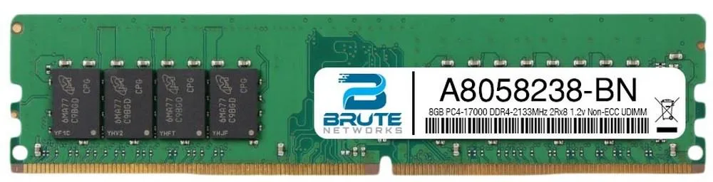 Brute Networks Brute Networks A8058238 Dell Compatible 8GB DDR4-2133 CL15 1.2V Non-ECC UDIMM server RAM — product photo