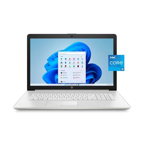 Silver 17.3 inch laptop with anti-glare display