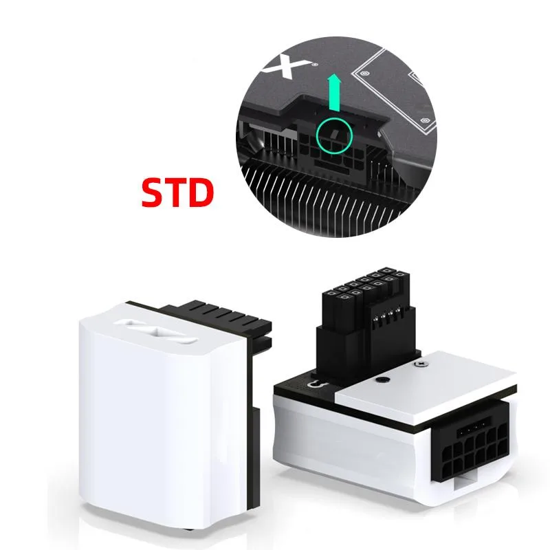 Corn Electronics Corn Electronics 12VHPWR 16-Pin 90° Adapter White STD — product photo