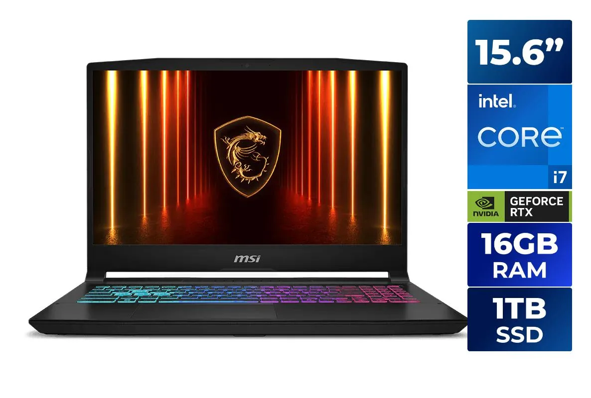Black 15.6 inch gaming laptop with QHD 165Hz display