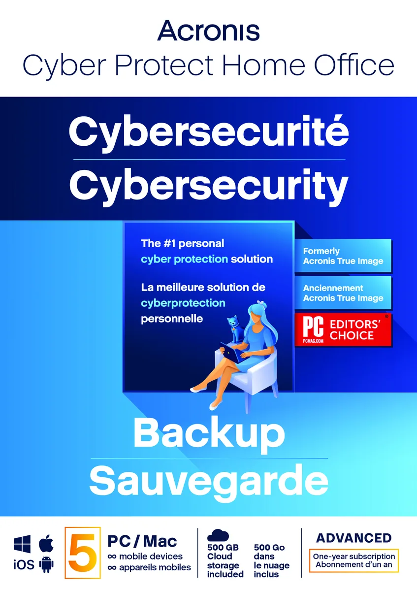 Acronis Inc. Acronis Cyber Protect Home Office Advanced 5 Computers 500 GB Cloud 1 Year Download — Produktfoto