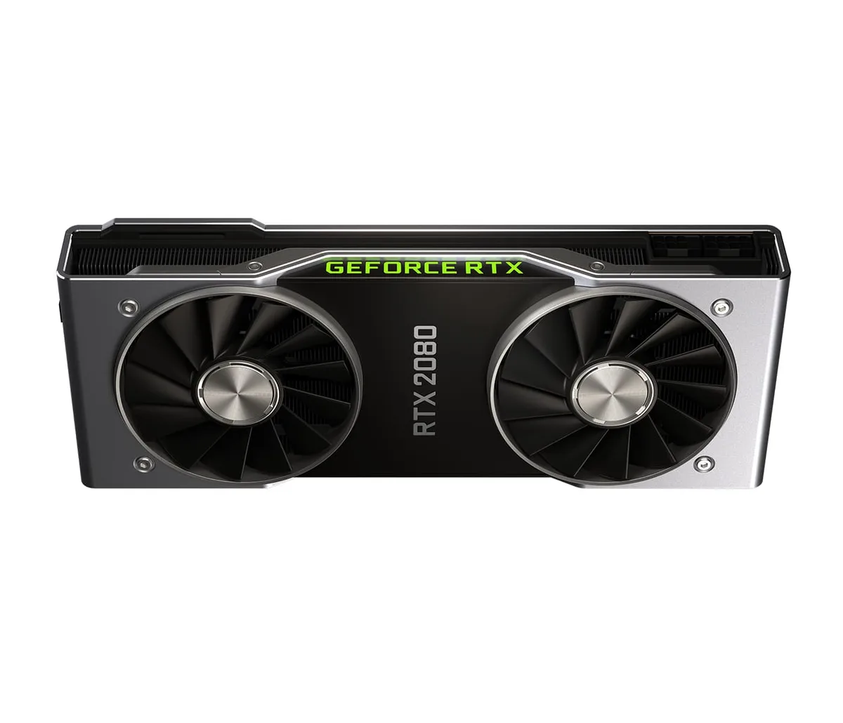 Silver dual-fan graphics card with black shroud and metal backplate, PCIe 3.0 x16, HDMI DisplayPort outputs