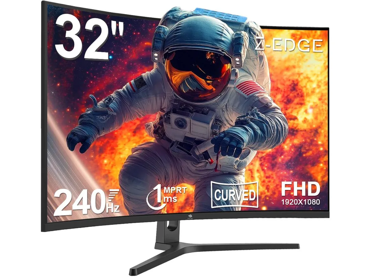 32 inch curved gaming monitor with ultra-slim frame and matte finish