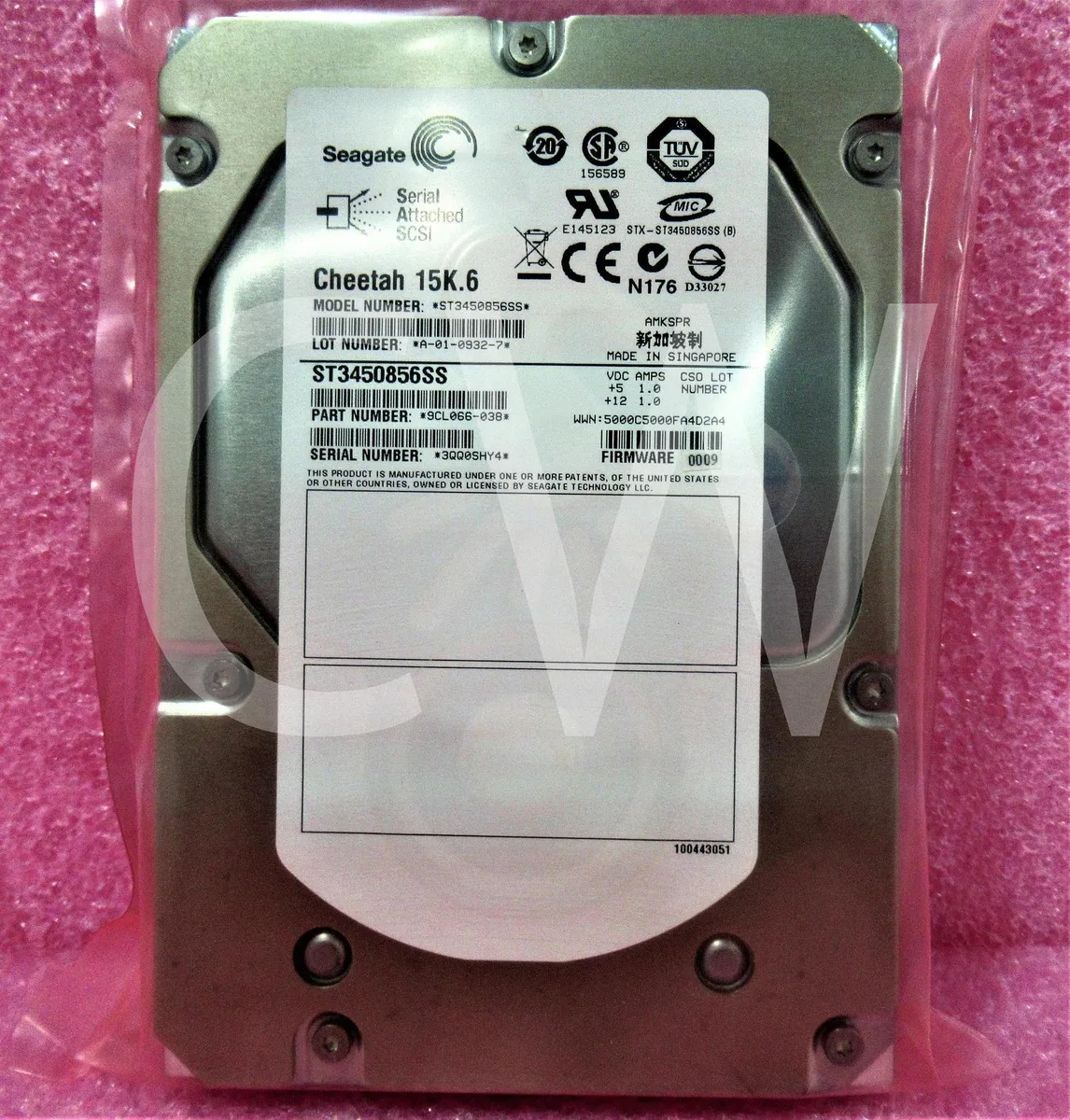 Seagate Seagate Cheetah 15K.6 ST3450856SS 9CL066 450GB 15000RPM SAS 3.5 internal hard drive — fotografija proizvoda