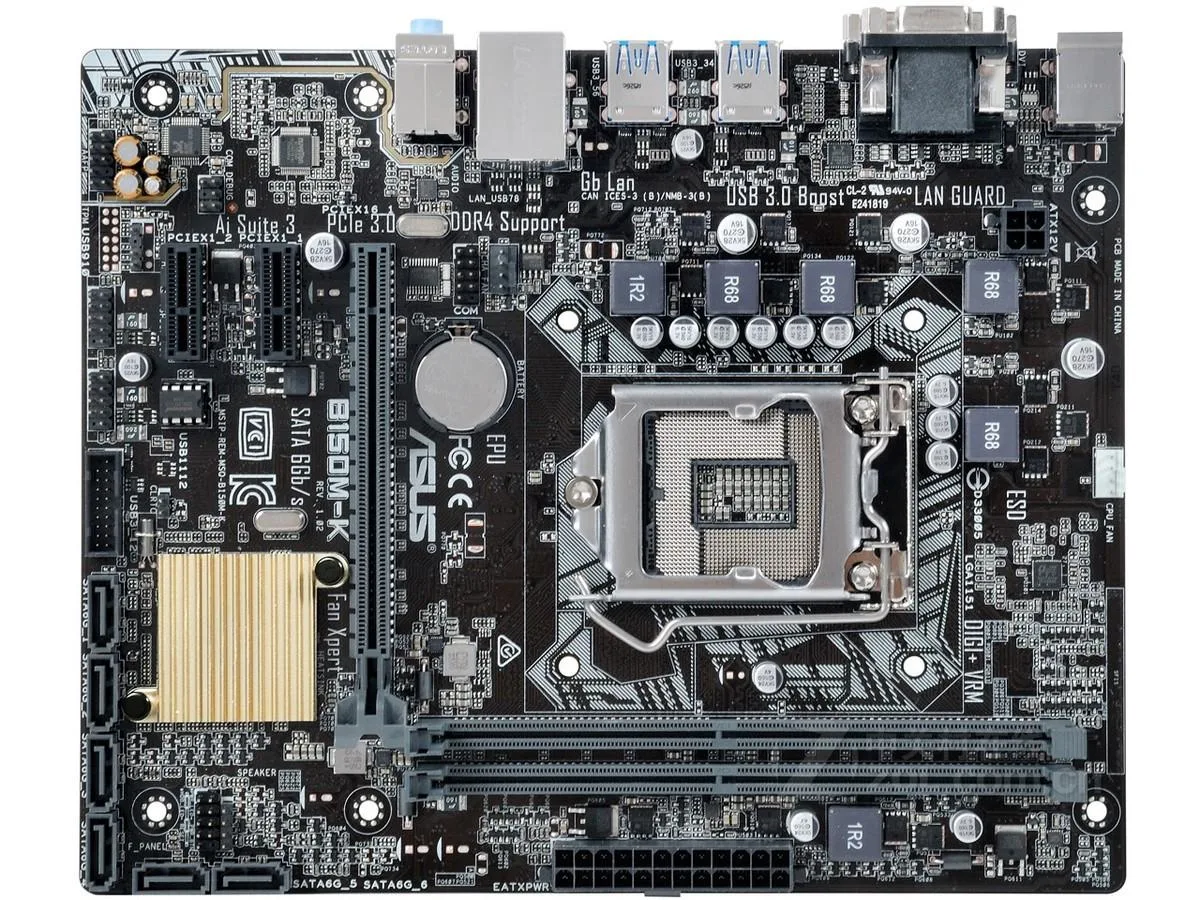 Green Micro ATX motherboard with silver LGA 1151 socket and four black DDR4 slots