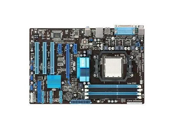 Green ATX motherboard with black slots and silver heatsinks