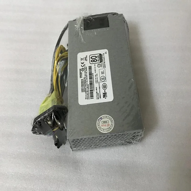 Silver ATX power supply unit with cooling fan and cable bundle