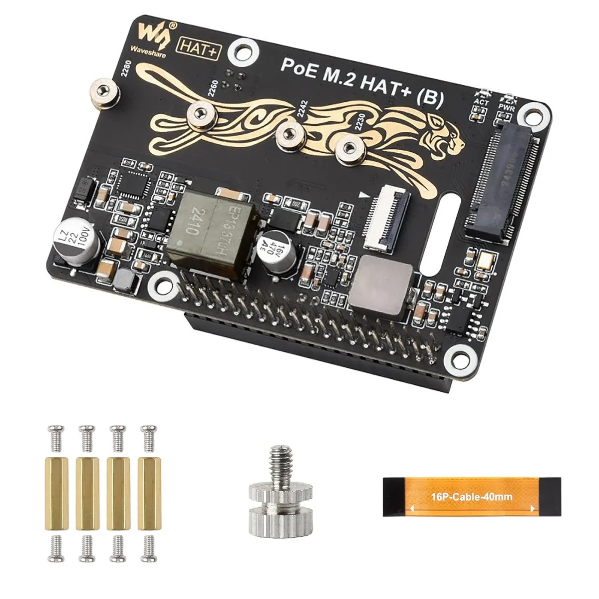 LORDWORLD LORDWORLD PCIe to M.2 Adapter (B) PoE HAT for Raspberry Pi 5 — 商品照片