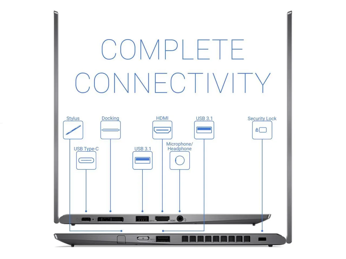 Silver-grey 14 inch convertible laptop with 4K touchscreen and active pen
