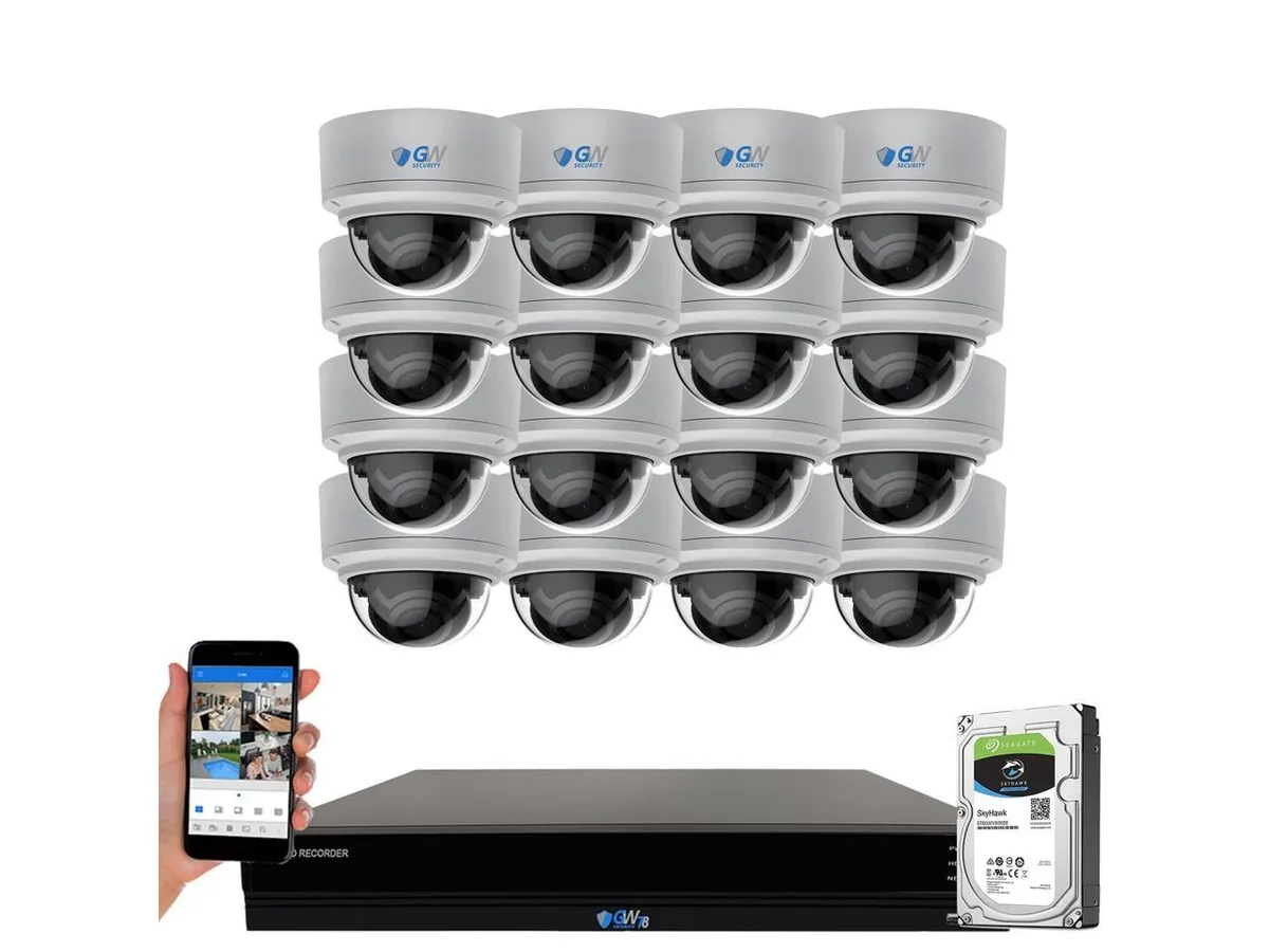 GW Security Inc. GW Security 16-Channel 4K NVR Kit with 4TB HDD and 16 Dome Cameras — toote foto
