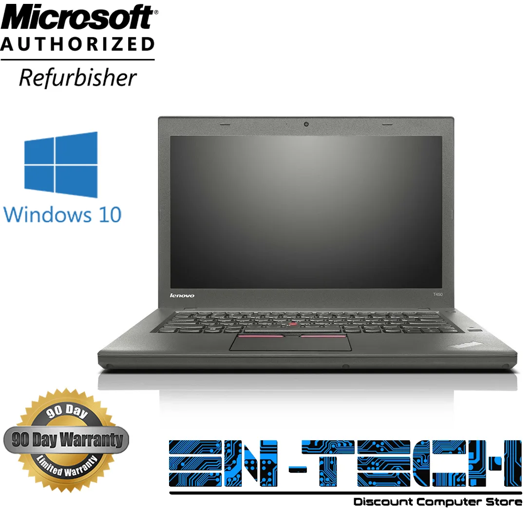 Black ThinkPad T450 laptop closed showing matte finish and red TrackPoint nub