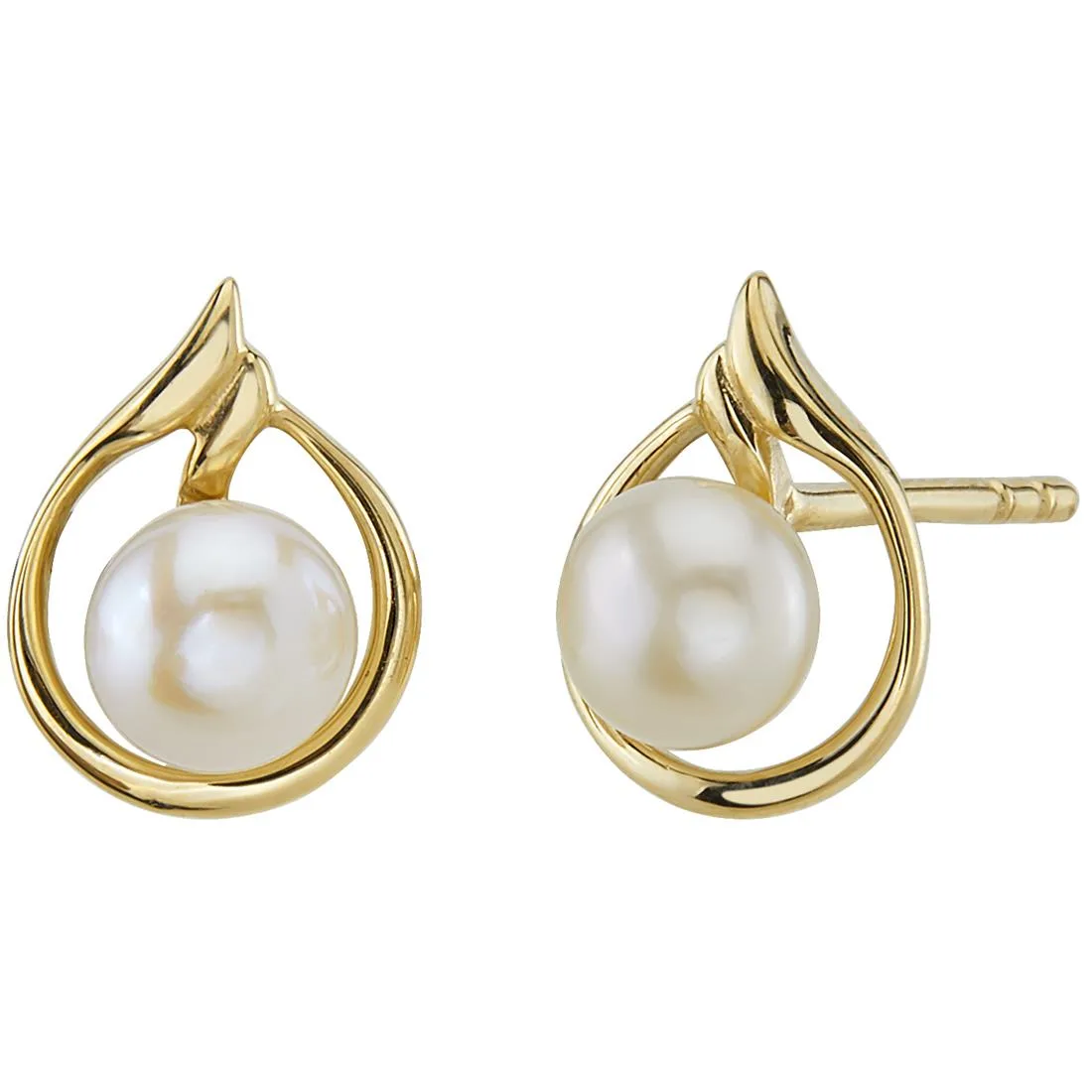 Oravo Oravo 14K Yellow Gold Freshwater Pearl 5.0mm Stud Earrings — vörumynd