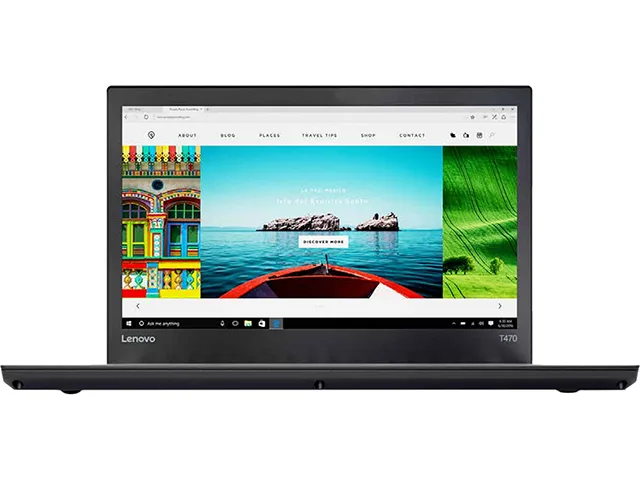 Black 14 inch ThinkPad T470 laptop, matte non-touch screen, compact business form factor