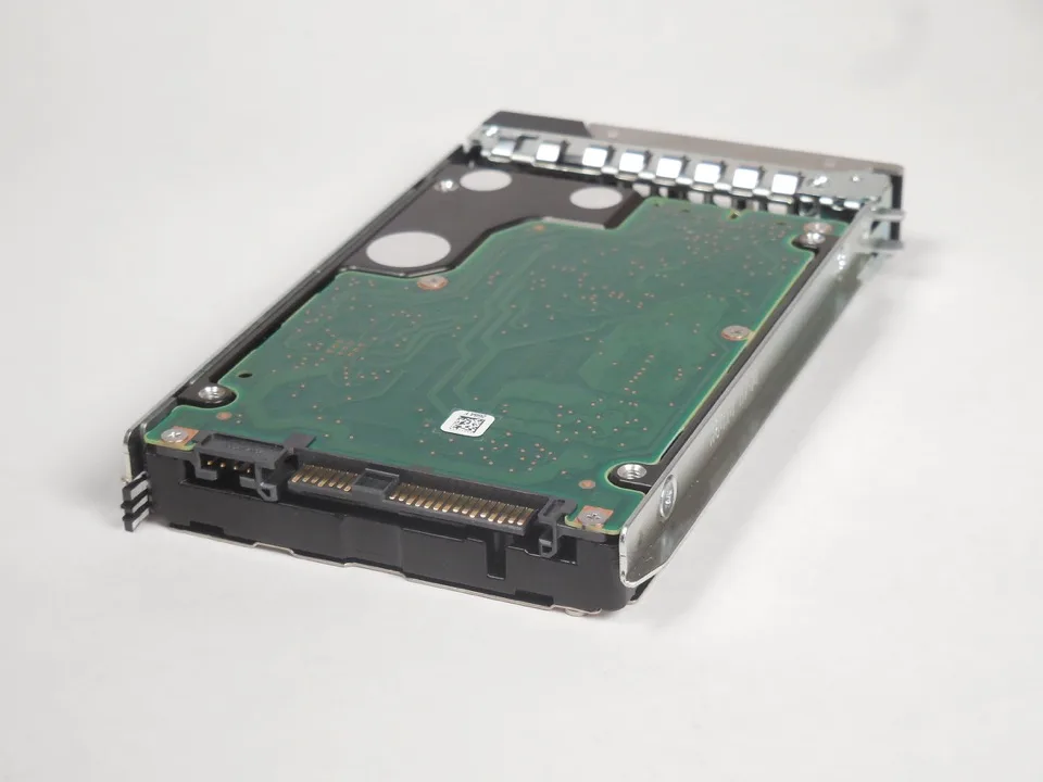Silver 2.5 inch SAS hard drive with hot-swap tray