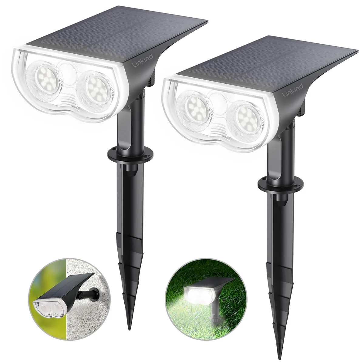 Linkind L180001-CW-US-2 landscape lighting, 2 pack, 650 lumens, IP65, 12 V, black — fotografia produktu
