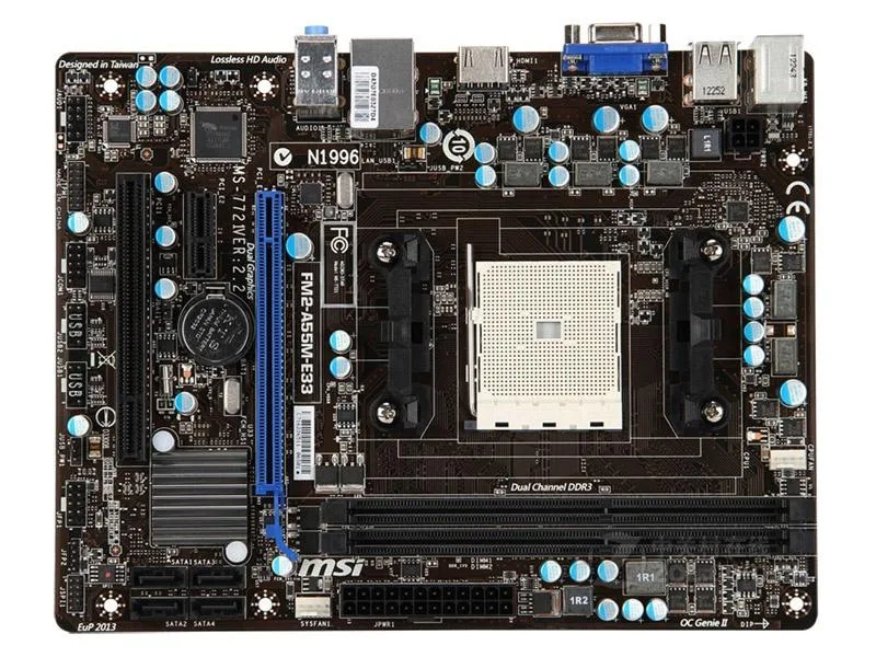 MSI MSI FM2-A55M-E33 AMD A55 motherboard Socket FM2 DDR3 32GB — fotografia produktu