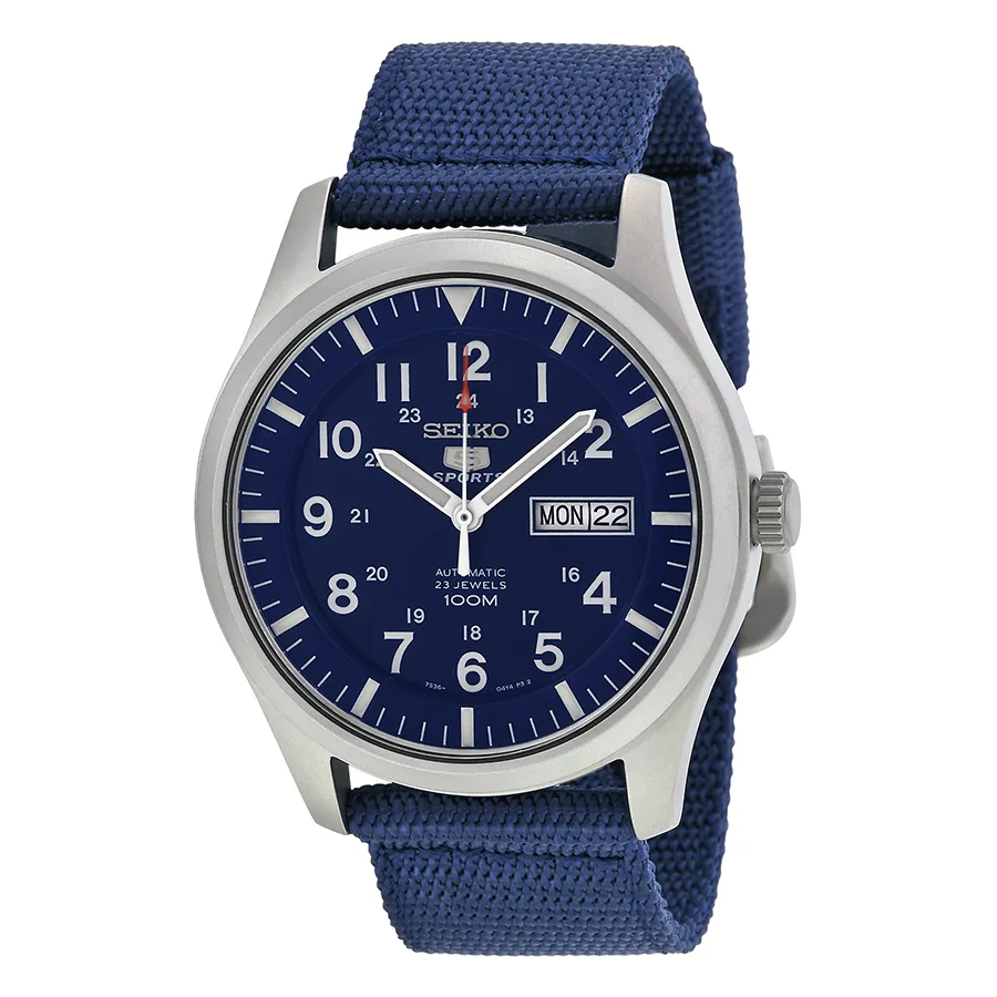 Seiko Seiko 5 Sports SNZG11K1 Automatic Watch 42mm Blue Nylon — product photo