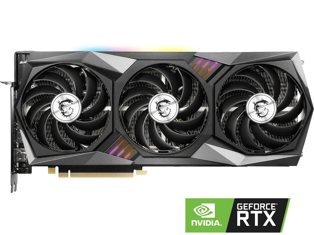 MSI RTX 3060 Gaming X Trio 12G triple-fan graphics card in black and silver