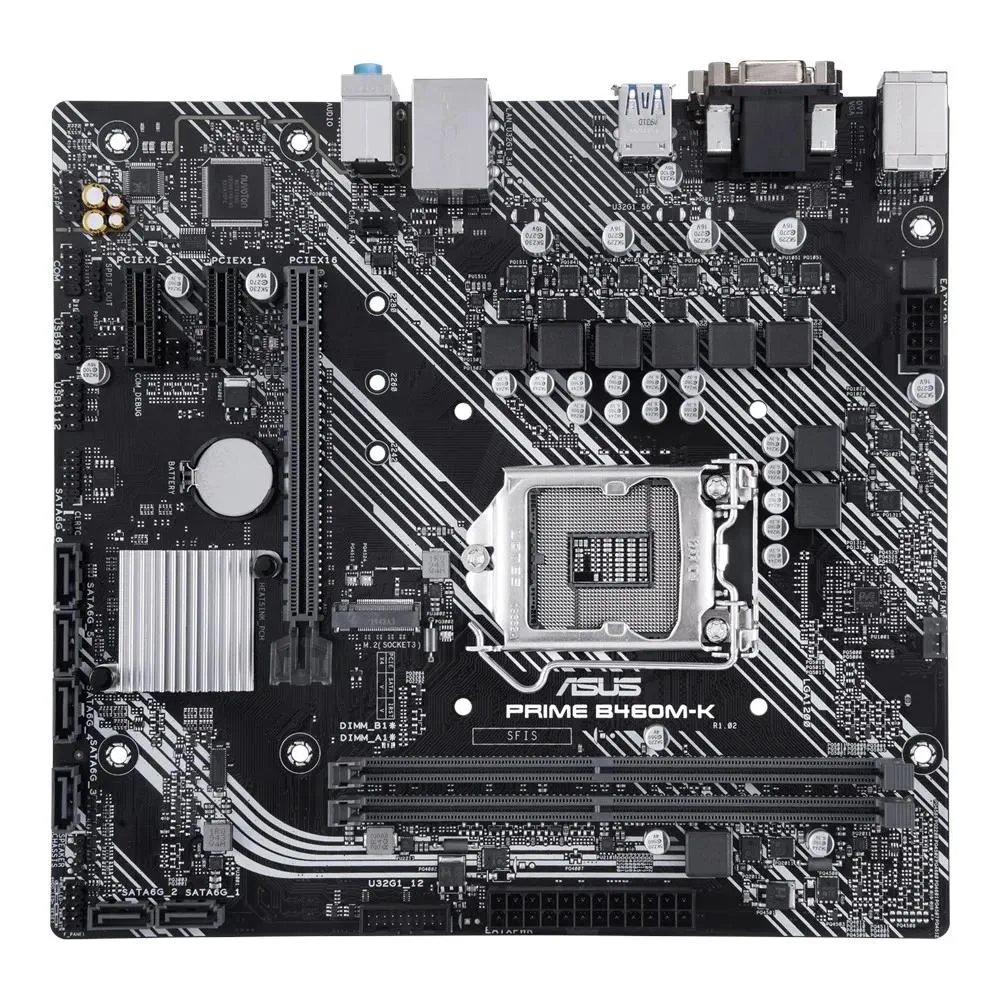 Green Micro ATX motherboard with silver heatsinks and black slots