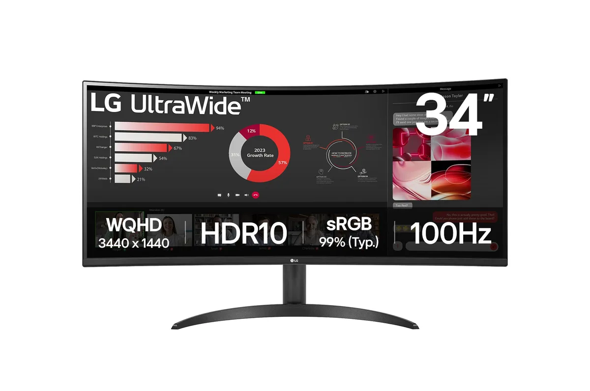 LG Electronics LG Electronics 34WR50QK-B 34" WQHD Curved Ultrawide 100Hz Monitor — product photo
