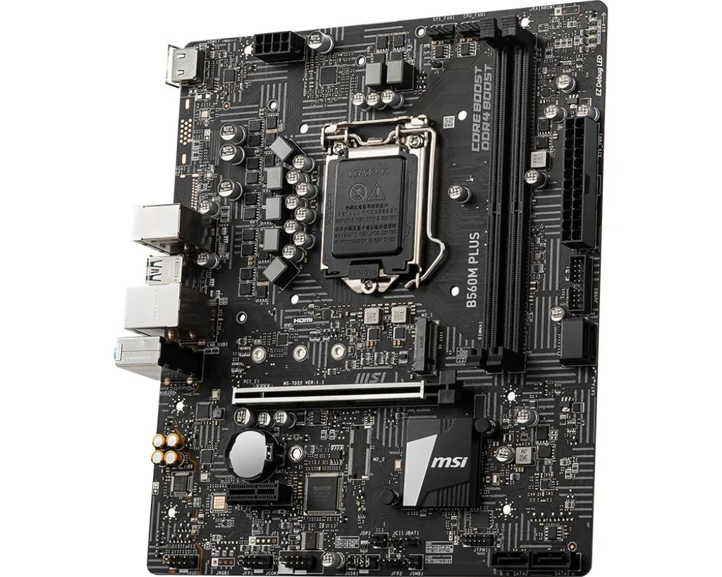A green rectangular micro-ATX motherboard with silver heatsinks, black PCIe slots, and a silver I/O shield