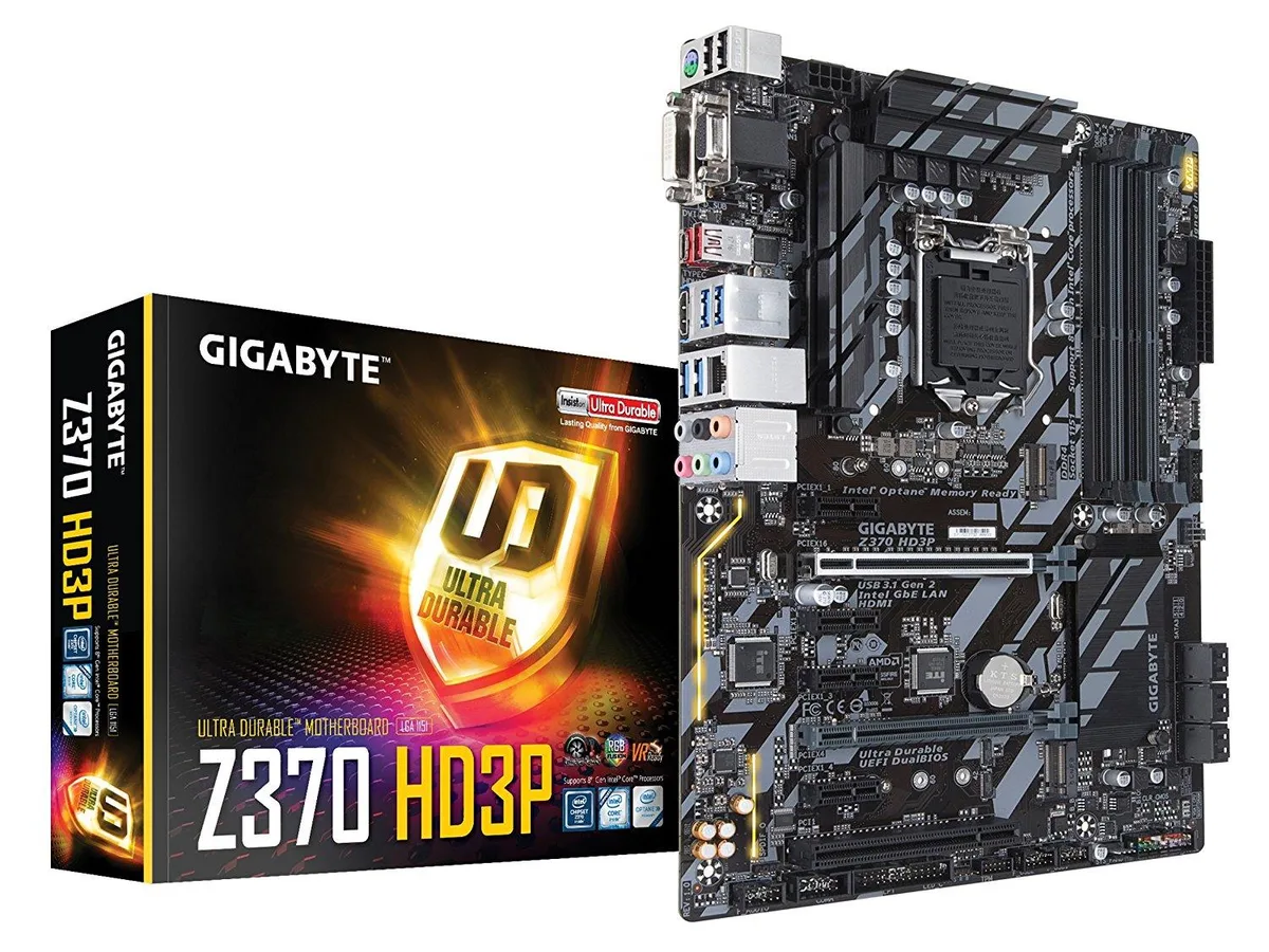 ATX motherboard dark PCB silver heatsinks LGA1151 socket four DDR4 slots HDMI port USB Type C rear I/O shield