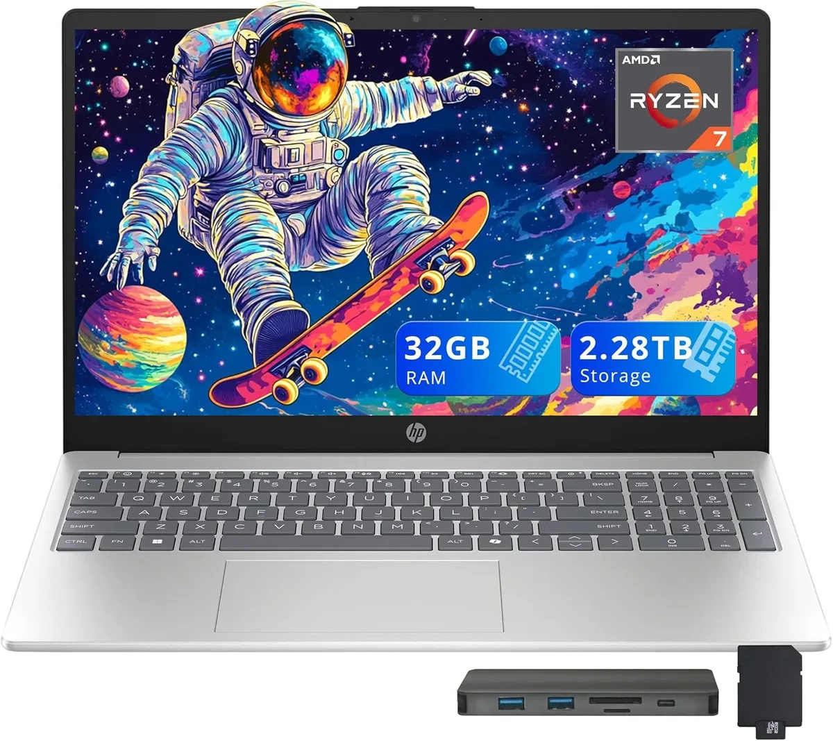 HP HP 15.6" Business Laptop AMD Ryzen 7 5825U 32GB 2.28TB Silver — 商品写真