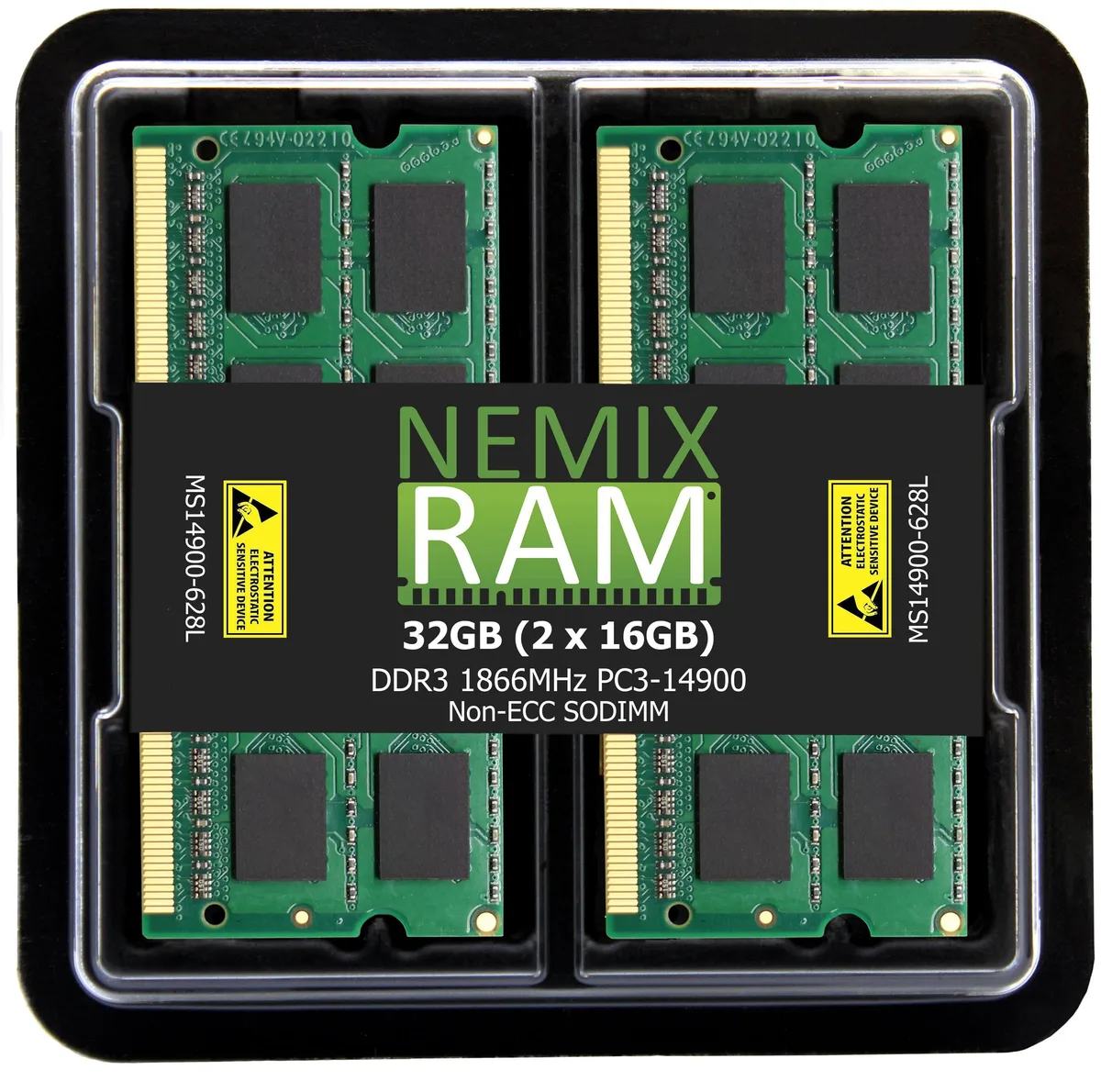 NEMIX RAM NEMIX RAM 32GB (2x16GB) DDR3 1866MHz CL13 1.35V 204-pin SODIMM laptop RAM — fotografia produktu