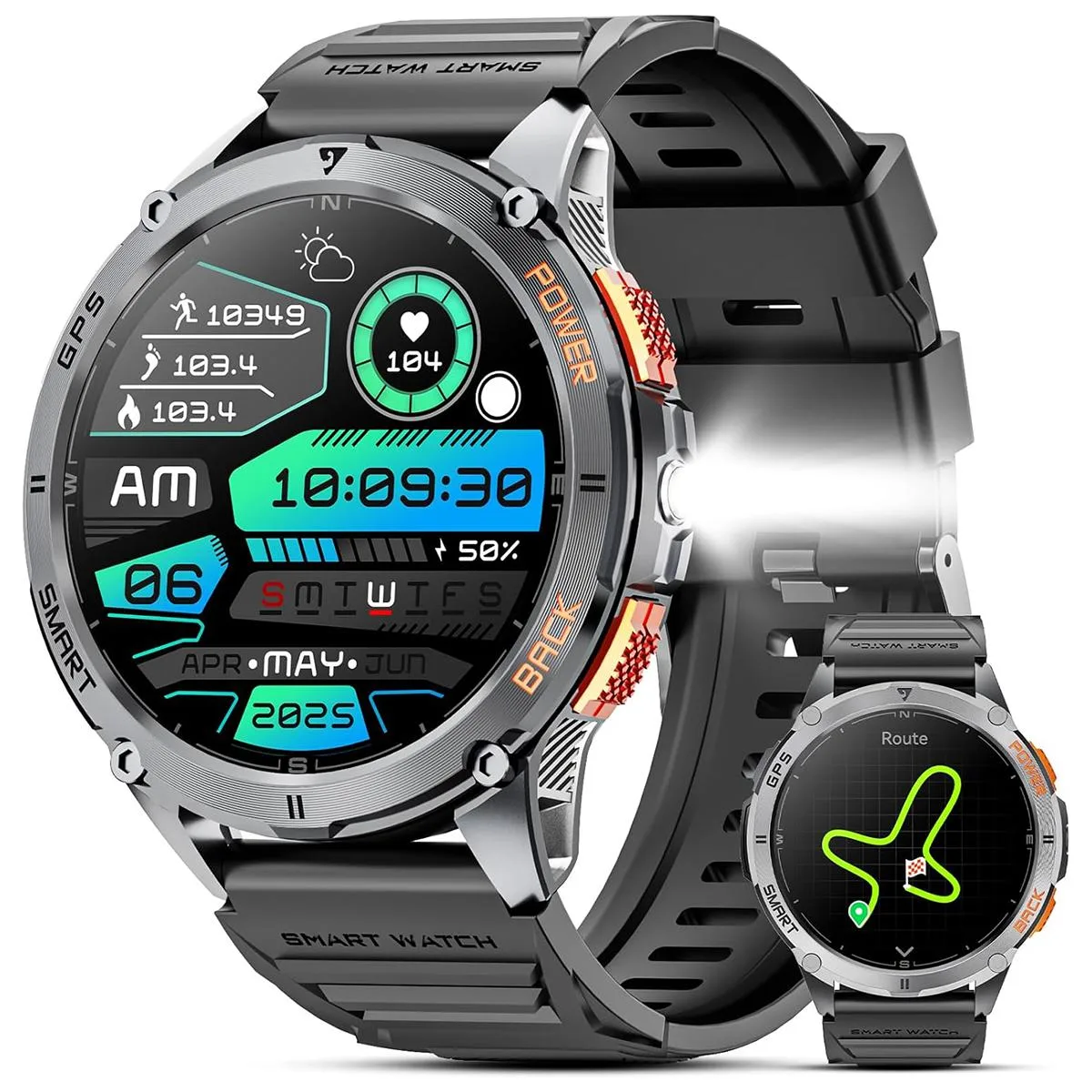 Hitoor Hitoor K67 Smart Watch Black 1.43" AMOLED GPS 170 Sports IP68 — produktfoto
