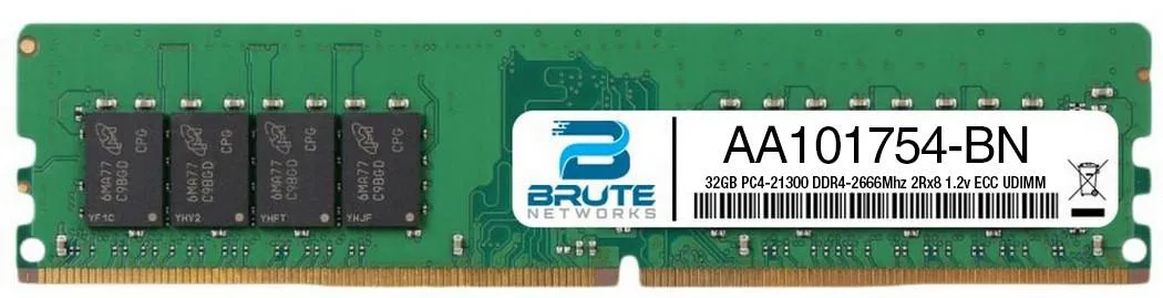 Green 288-pin DDR4 UDIMM module, black chips, gold contacts